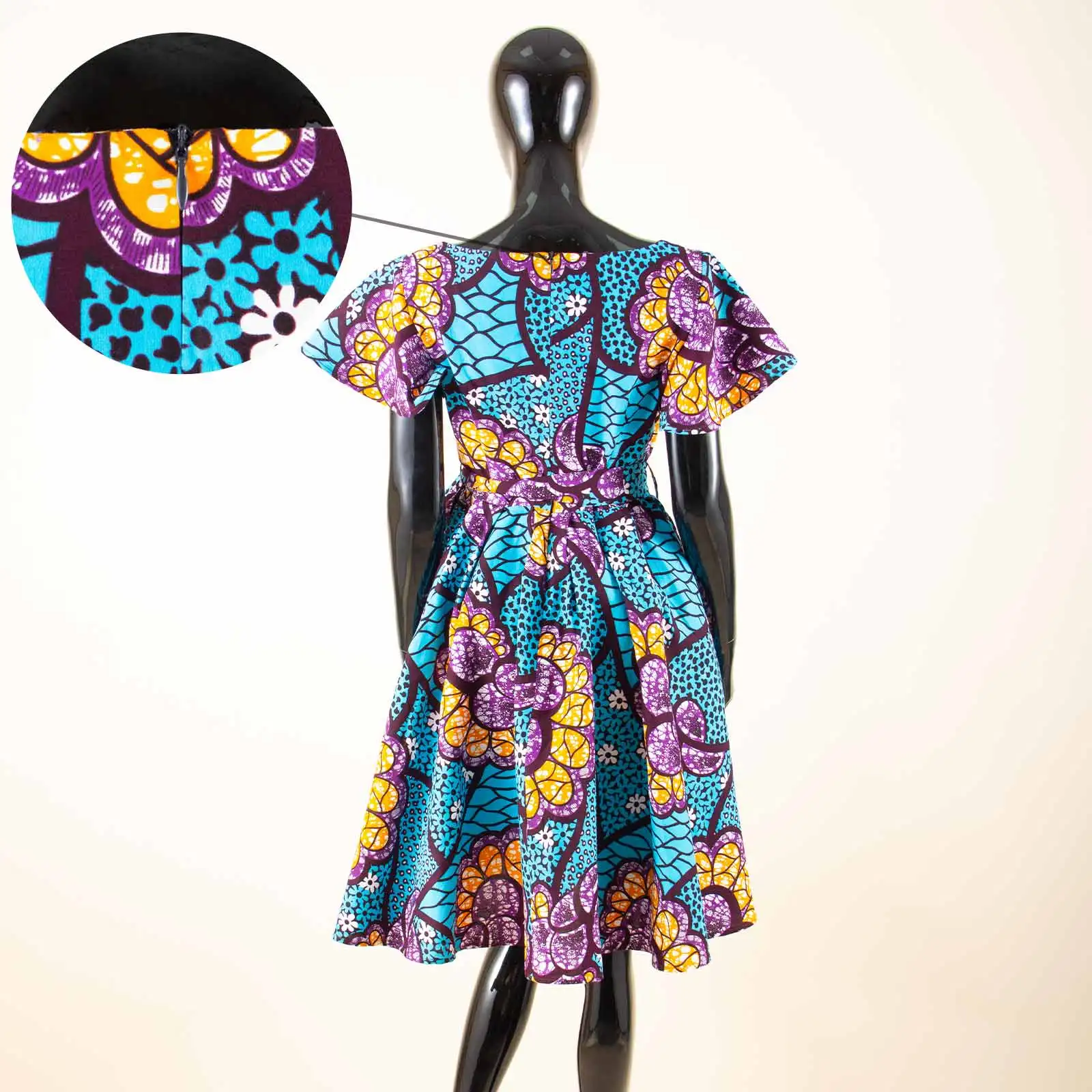 African Dresses for Women Vintage Polka Dot Dashiki Print Retro Women Spring Short Sleeve Plus Size Slim Fit AFRIPEIDE S1925021