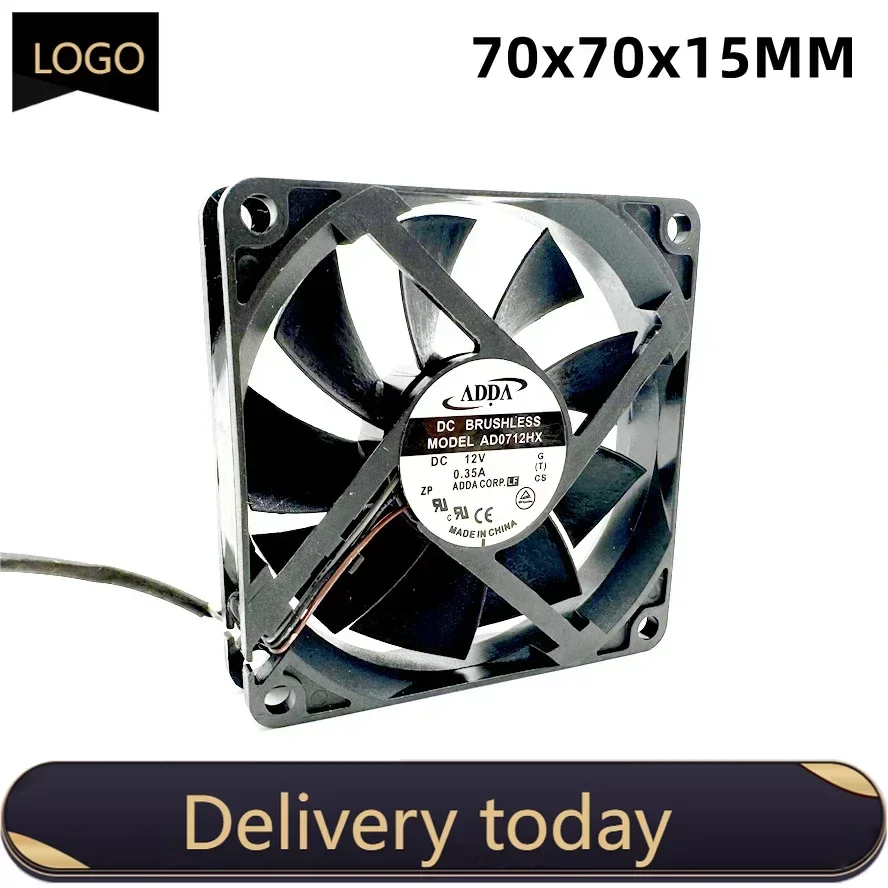 7015 70MM 70x70x15mm Cooling Fan Hydraulic Bearing New ADDA AD0712HX 12V 0.35A With 3Wires