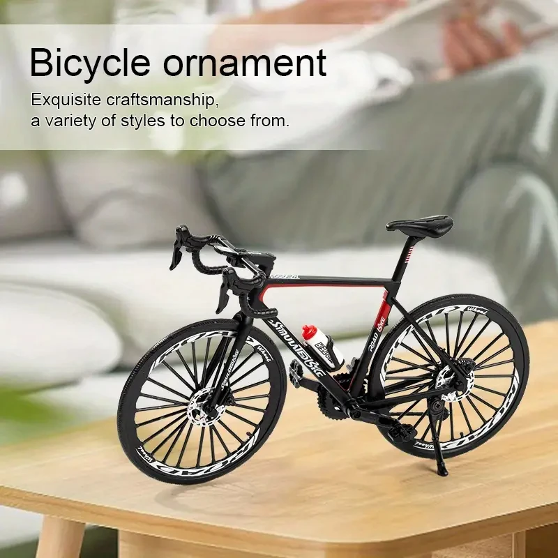 Vintage metal mountain bike model, desktop mini alloy classic bicycle toy, die-cast finger model home decoration