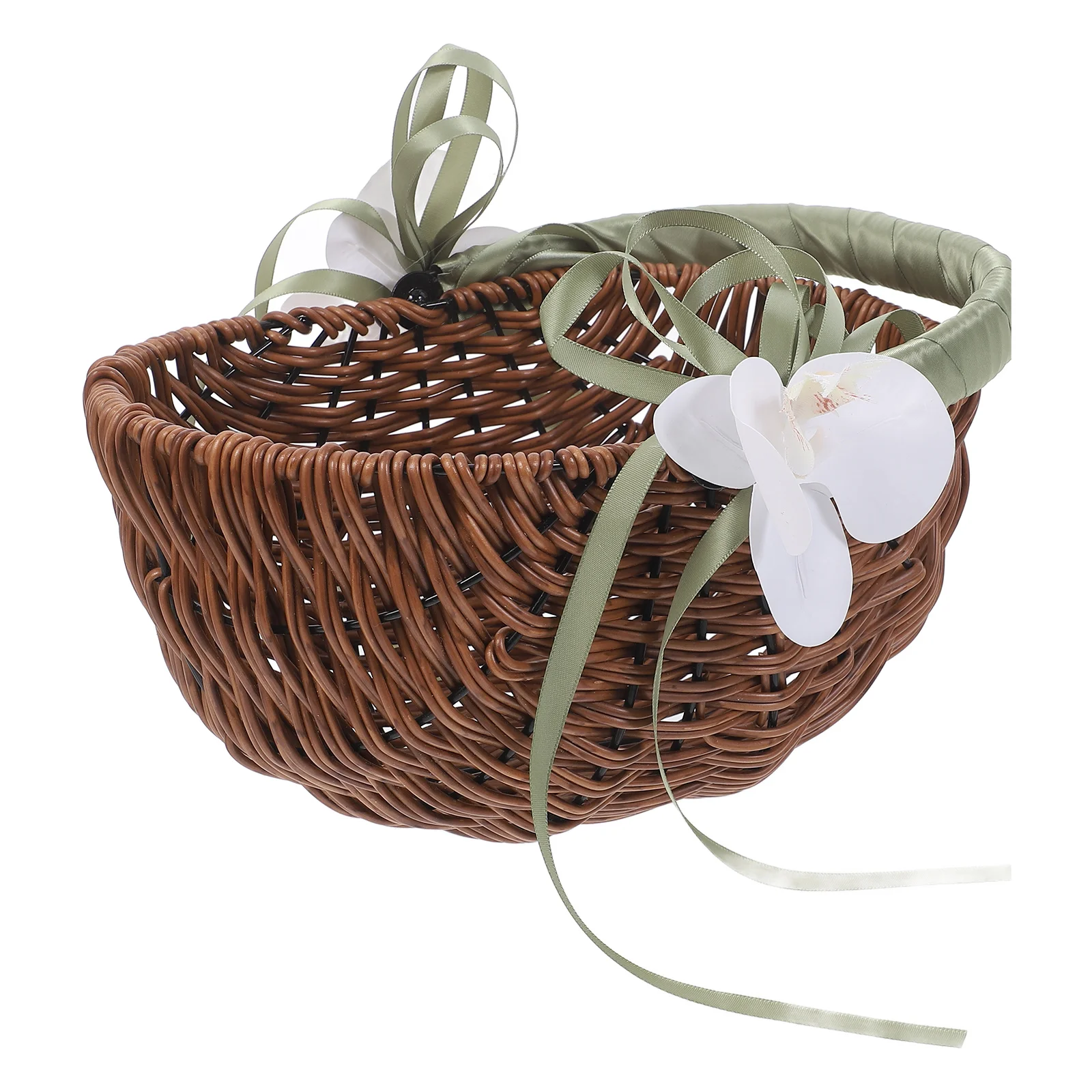 

Woven Flower Basket Handheld Bridal Container Rustic Wedding Girl Baskets Storage Beach Gifts Floral