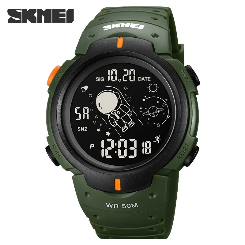 SKMEI 1820 Waterproof Digital Men Wristwatches Sports Cosmonaut LED Display Military Watch for Men Alarm Clock 1301 Reloj Hombre