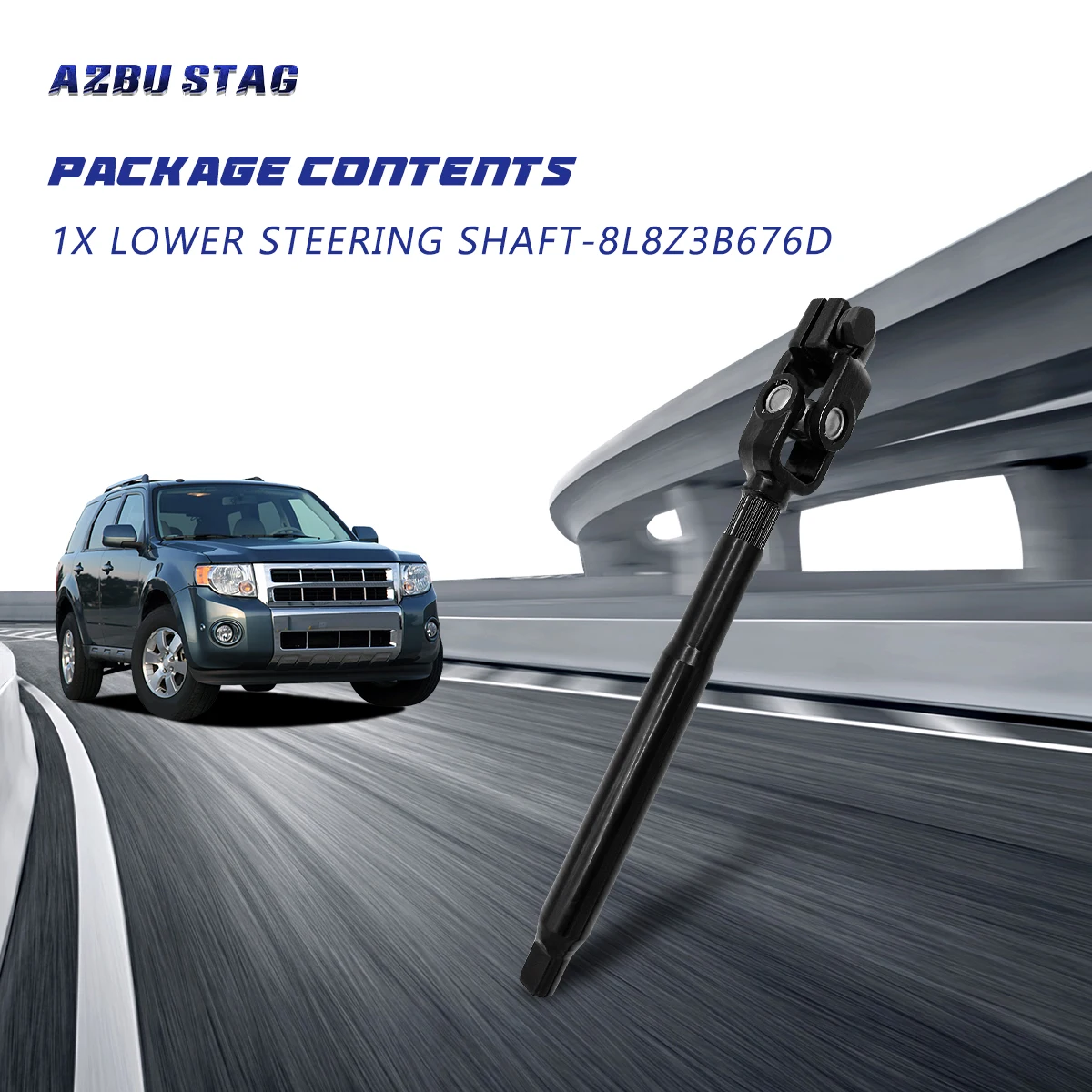 AzbuStag Lower Steering Column Shaft for Ford Escape Mercury Mariner 2008 2009 2010 2011 2012 8L8Z3B676A