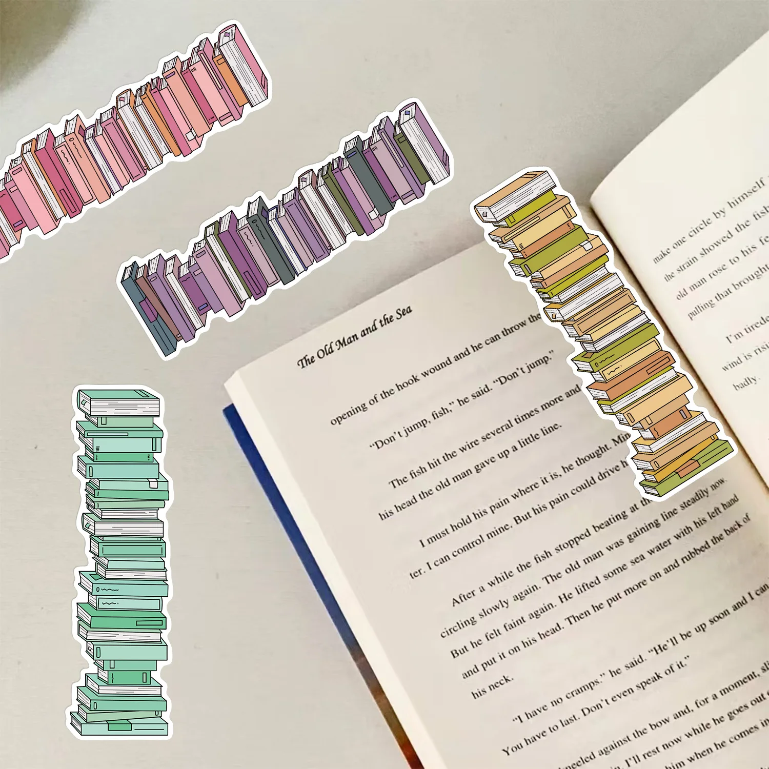 30 Stück Lesezeichen, Buchstapel, Buch-Tracker, kreativer Stil, Seite, Lesebuch, Kunst, Dekoration, Landschaft, Markierung, Geschenk, kreative Karten