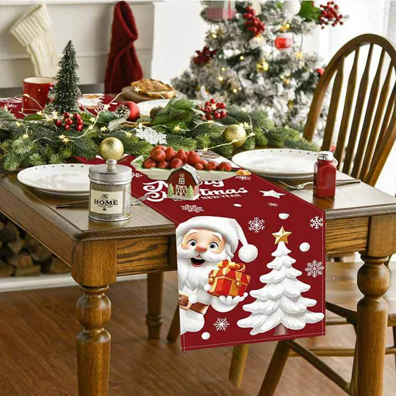 

Christmas Table Flag Table Runner Christmas Decorations Santa Claus For Home 2025 Xmas Navidad Noel Gifts New Year Tablecloth