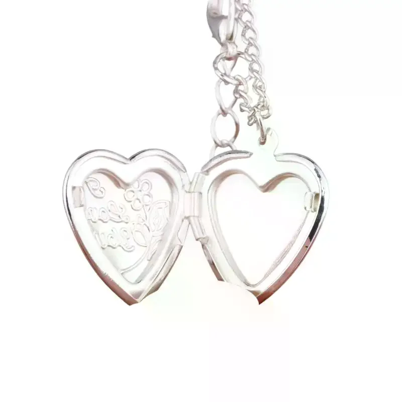 Custom Interchangeable Picture Heart Pendant Necklace Non-fading Fashion Jewelry for Long Distance Relationship Gift