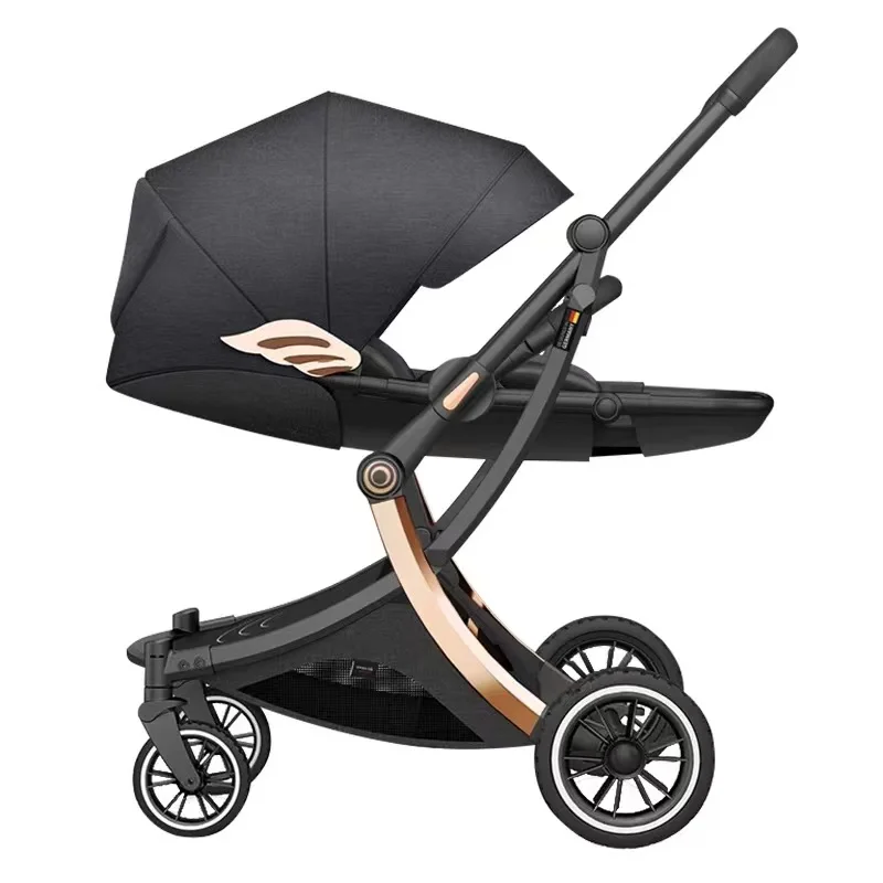 Nieuw ontworpen hoogwaardige kinderwagen 4-in-1 draagbare luxe