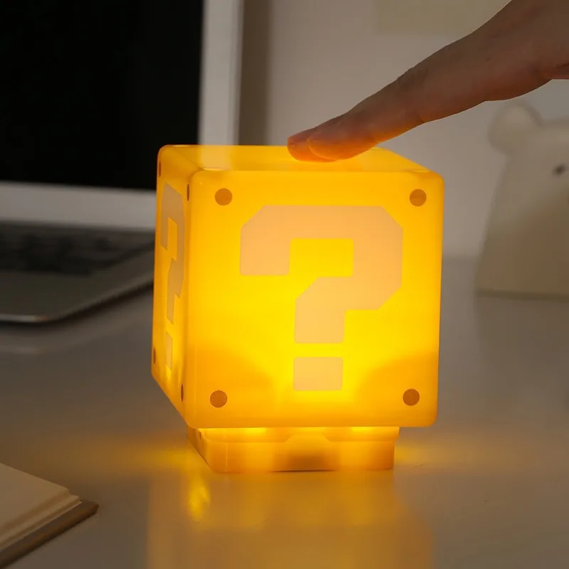 Super Mario Question Block Night Light Soft Warm Led Lamp Usb Rechargeable Bedside Decor Light Gift for Kids Bedroom view 2