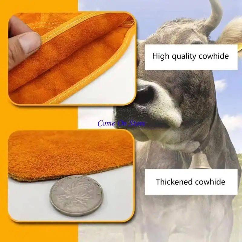 

M6CF Leather Welding Spats 15'' Shoes Cover Working Tool Feet Cover Welding Safety Shoes Protectors Welding Gaiter