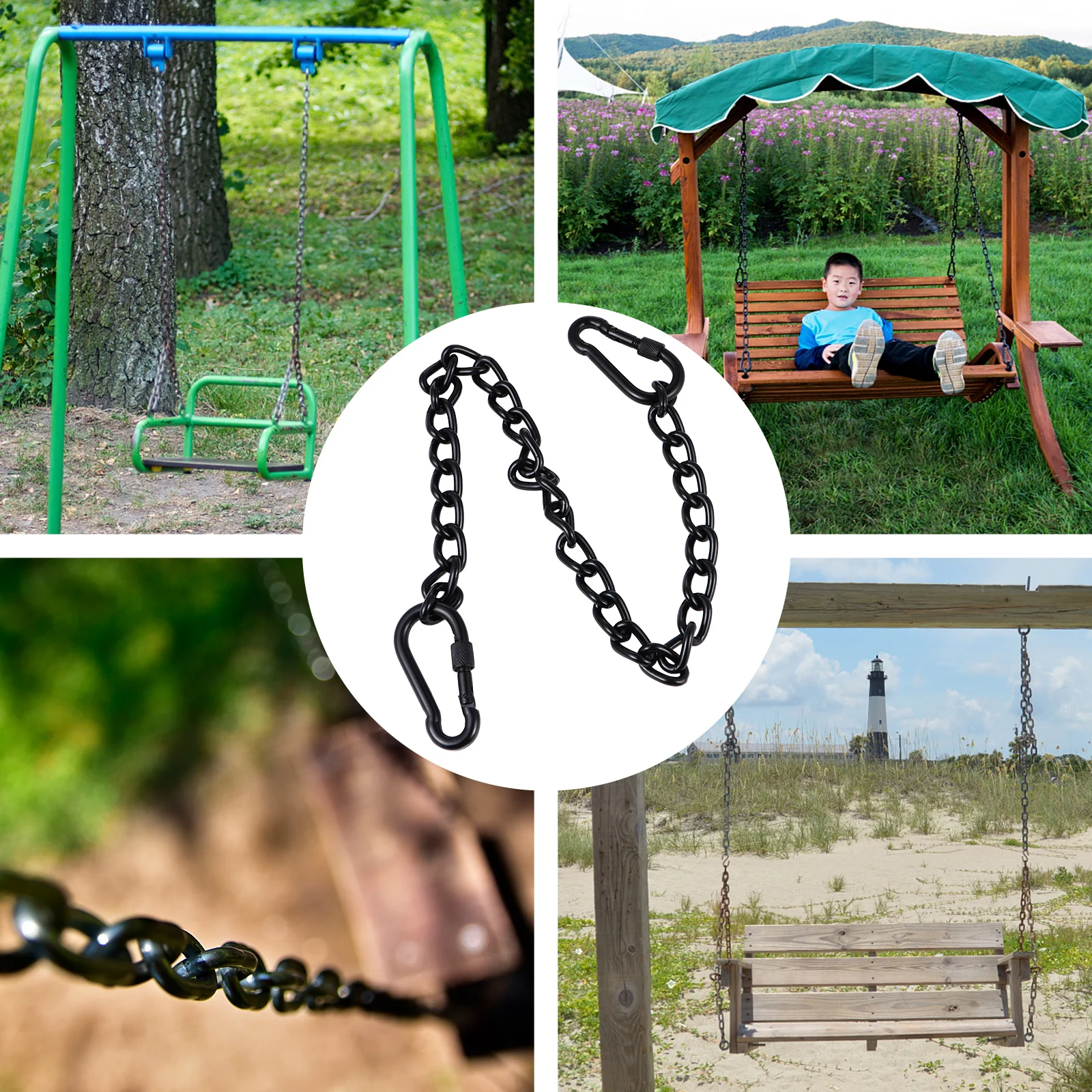 

Heavy Duty Hanging Chair Chain 10Ft Rustproof Hammock Hanger For Outdoor Porch Swing Tie Chain High Hardness Steel