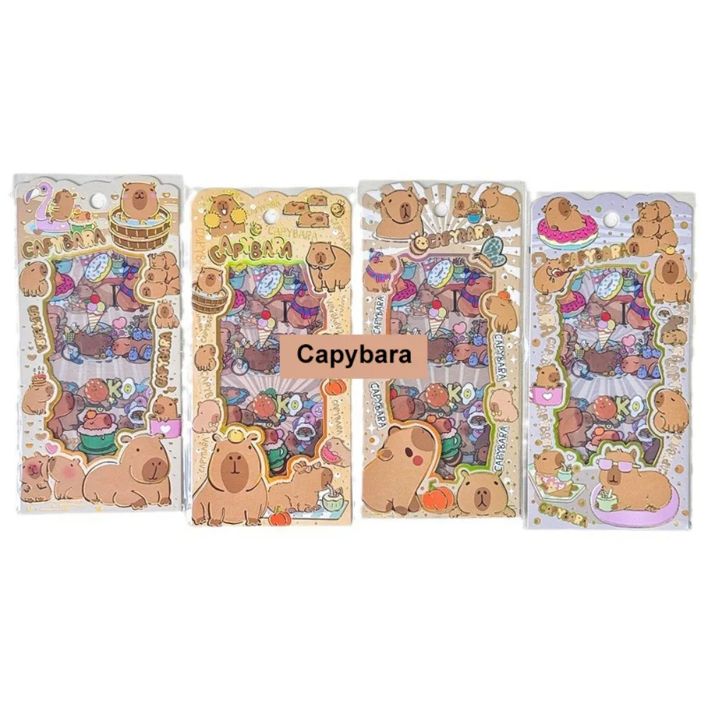 4pcs/set Stationery Capybara Stickers Painting Cute DIY Scrapbooking Collage Sketchbook Stickers Children