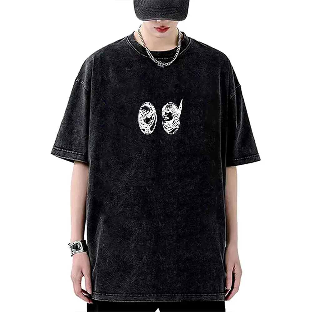 

Washed Vintage Anime JoJo's Bizarre Adventure Johnny Joestar Funny Valentine Graphic T Shirt Men Women Casual Oversized T-shirts