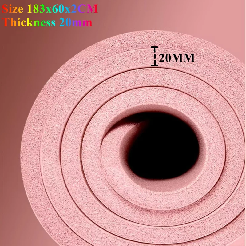 20MM Thick 183x60CM Yoga Matt Exercise Yoga and Pilates Gymnastics Mat Yoga Mat Anti-skid Sports Fitness Mat NBR Comfort Foam