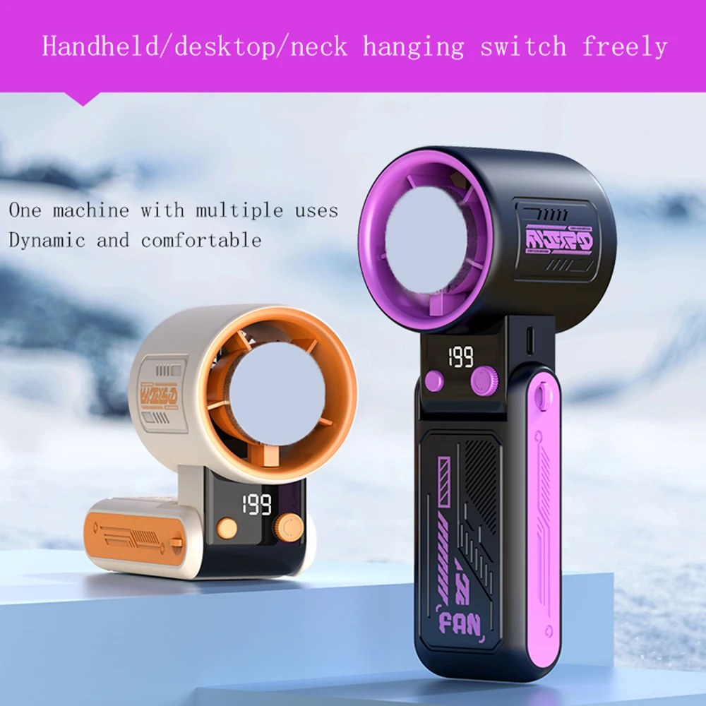 

1800mAh Ultra-Compact 199-Speed USB-C Fan | Wearable Neck & Foldable Design | High-Speed Cooling for Outdoor, Travel & School