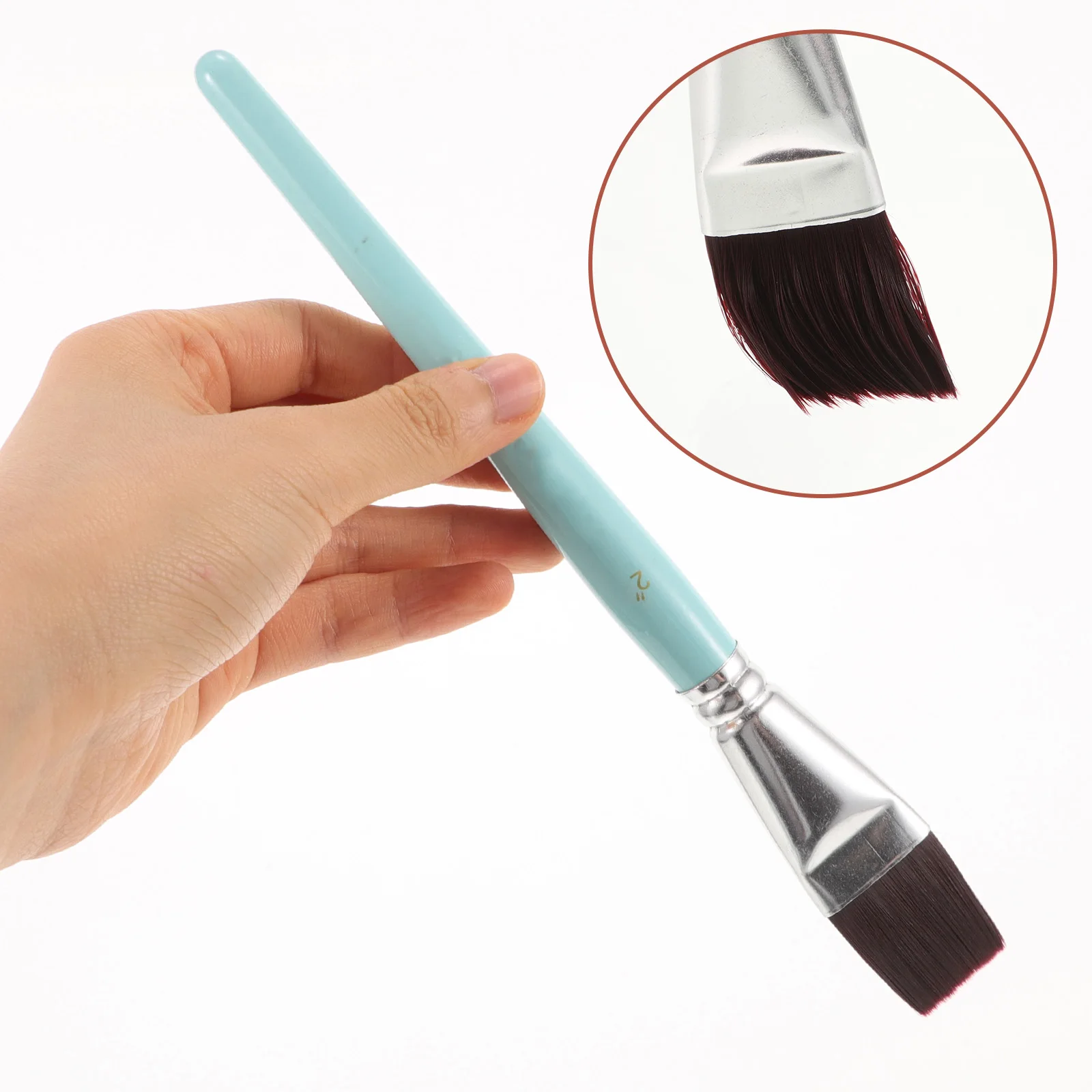 

1 Set Oil Painting Brush Set Wooden Handle Nylon Bristles For Acrylic Watercolor Painting Portable Wear-Resistant Artist Paint