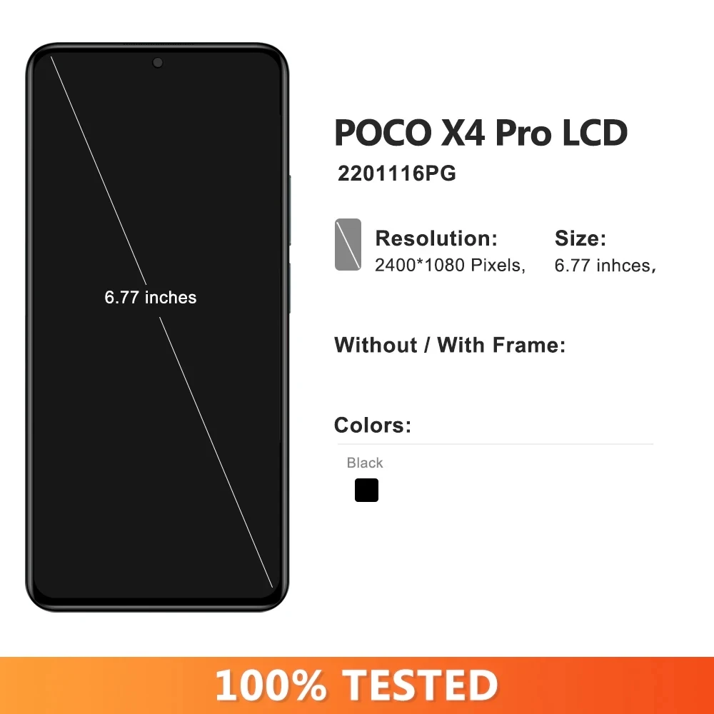 Amoled LCD For Xiaomi Poco X4 Pro 5G 2201116PG LCD With Touch Screen Digitizer Assembly For Poco X4Pro 5G LCD Replacement Parts