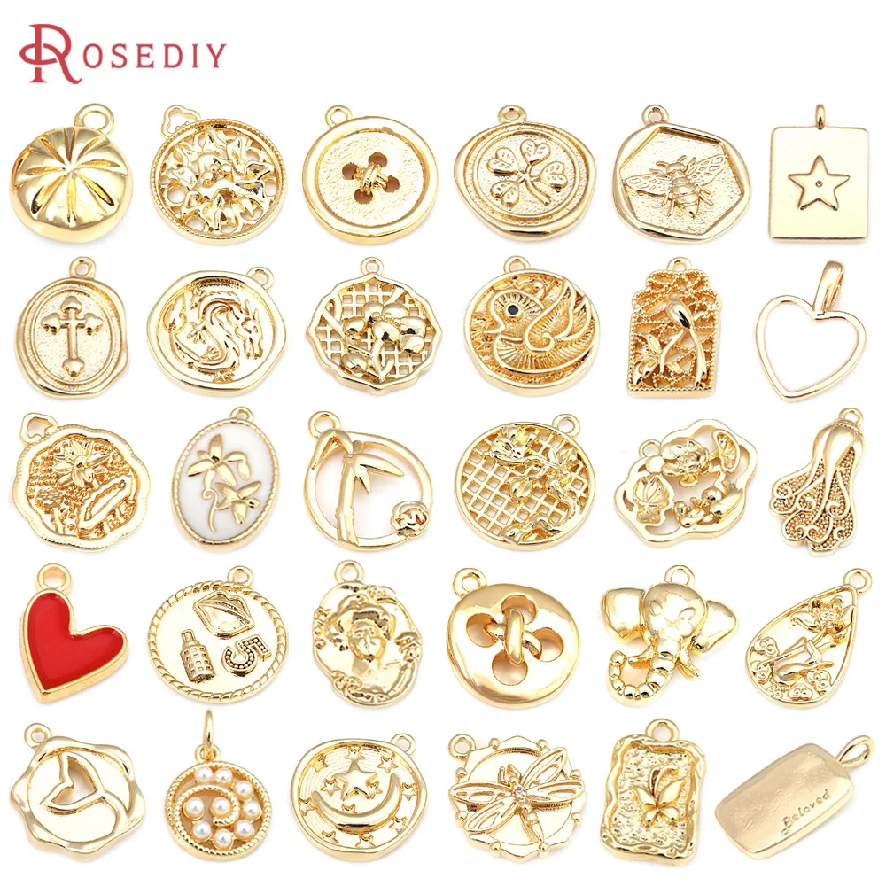 

18K Gold Color Brass Round Dragonfly Charms Pendants High Quality Diy Jewelry Making Necklace Earrings Accessories for Women