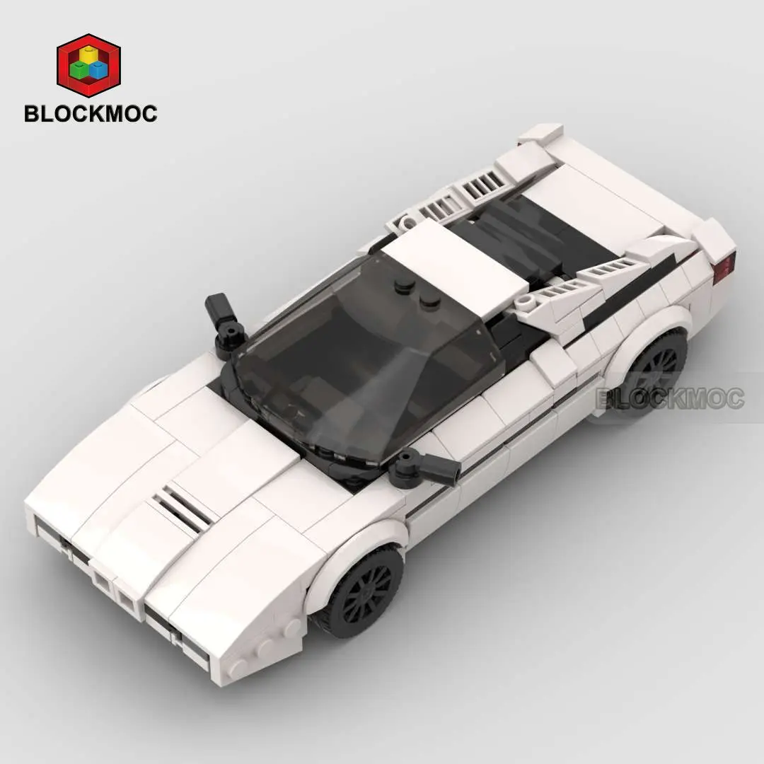 MOC Brick Weißer Rennwagen Speed Racer Bausteine Kreatives Montage-Garagen-Spielzeug für Jungen – Detail 5