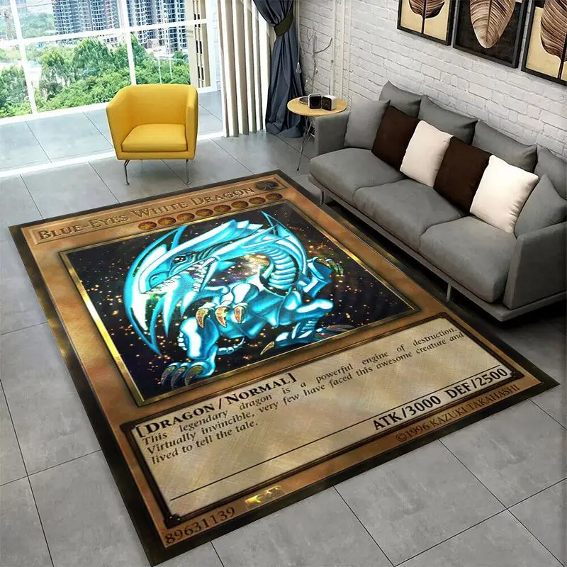 Tapis de dessin animé Yu-Gi-Oh Monster Card pour chambre à coucher, salon, canapé, paillasson, décoration de la maison, tapis de jeu pour enfants, antidérapant, cadeau