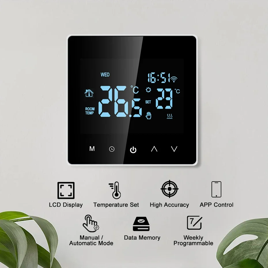 Tuya Smart Wifi Thermostat Electric Floor Heating Water/Gas Boiler LCD Digital Touch Temperature Control for Google Home Alexa