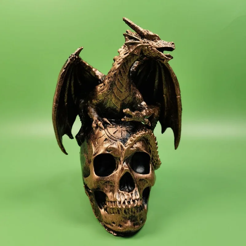 

Статуя черепа летающего дракона, статуэтки, украшения на Хэллоуин, крутая квартира, прикроватная тумбочка, украшение, скульптура