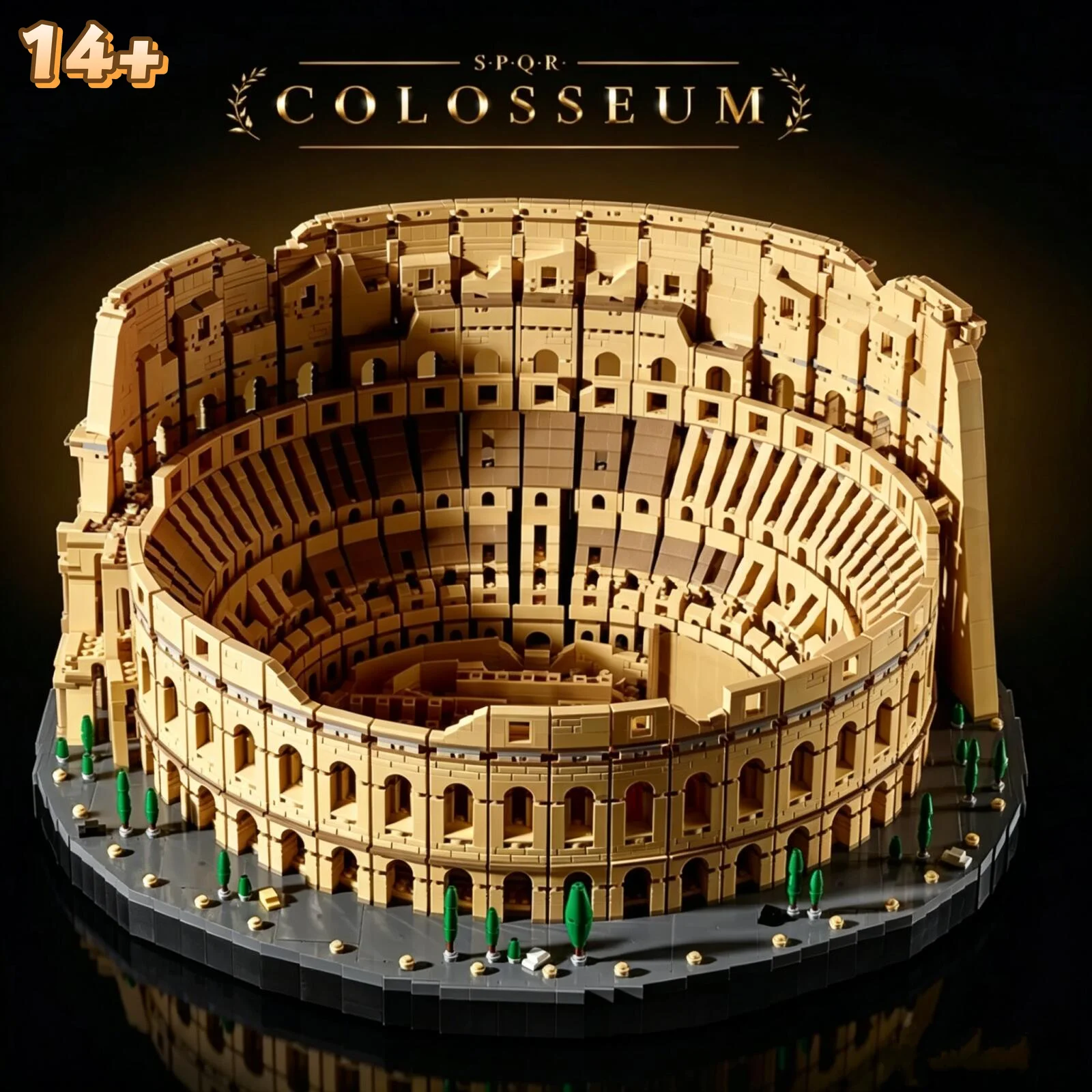 Hot Toys 9036 pièces - Maquette de construction du Colisée, monument romain italien, série Histoire et Architecture - Jouet, Ornement d'anniversaire, Cadeau