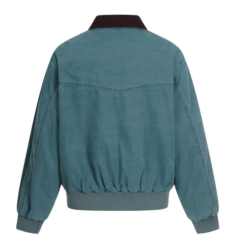 American Vintage Unisex Short and Wide Notched Lapel Loose Streetwear Jacket