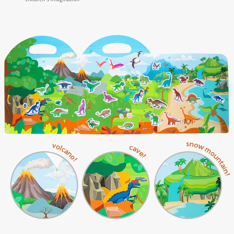 Kids Scene Magnetic Puzzles Montessori Busy Book Open-ended Education Toys Car Animal Shape Matching Game Quiet Book Jigsaw Toys