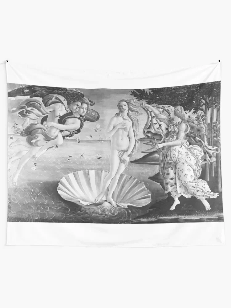 The Birth of Venus - Botticelli Black and white Tapestry Room Decor Aesthetic Wall Hanging Wall Tapestry