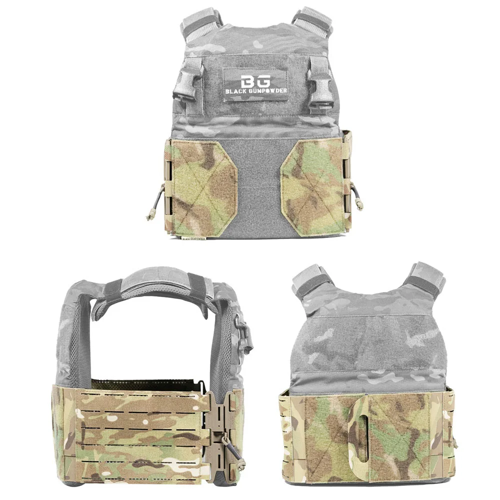 TC2 Quick Release Magnetic Buckle Tactical Vest, Laser Cut Surrounding Large Side Wall, Compatible with Various Vests