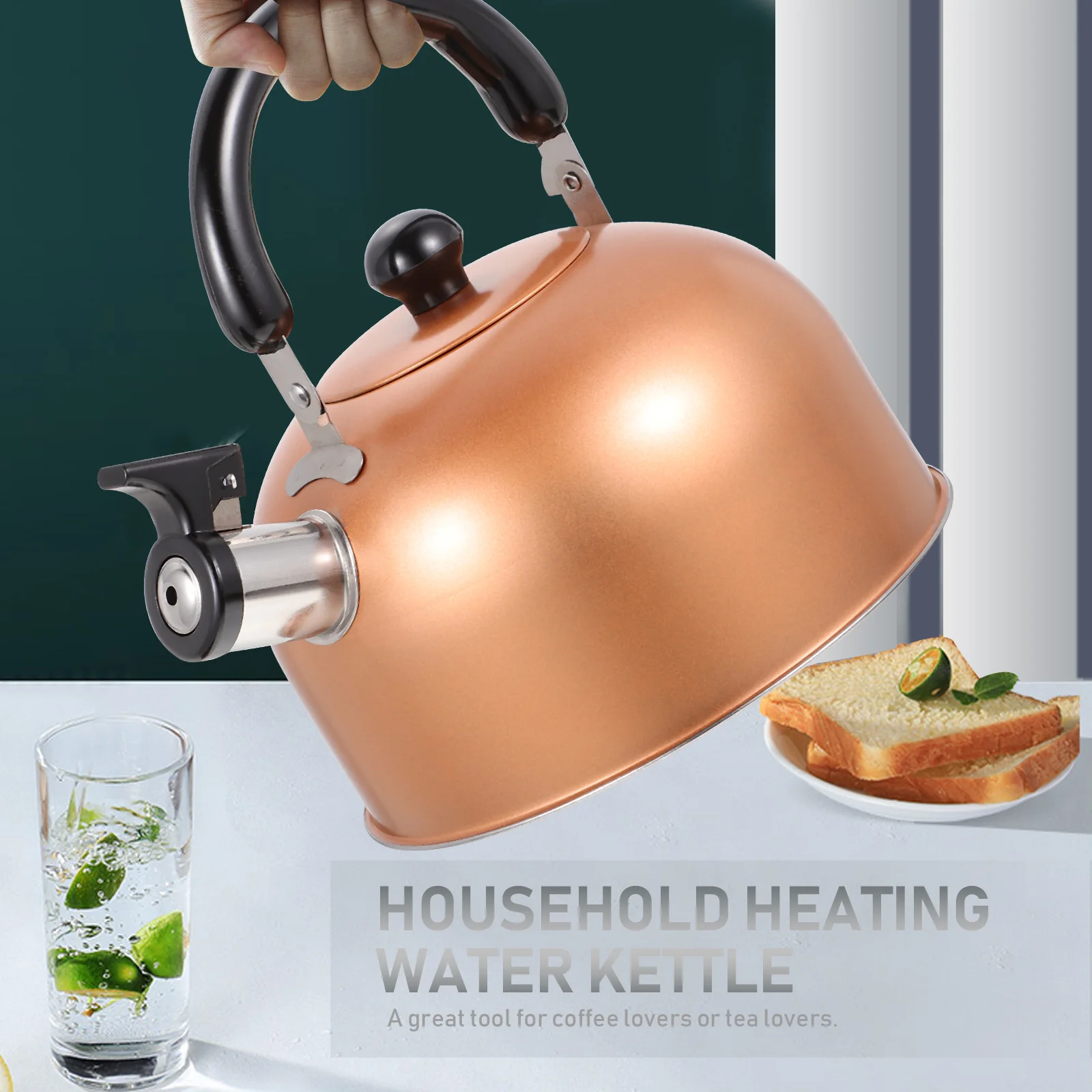 

Stainless Steel Whistling Kettle Boil Water Tea Pot Heat Resistant Kitchen Gadget Large Capacity Sounding Water Kettle