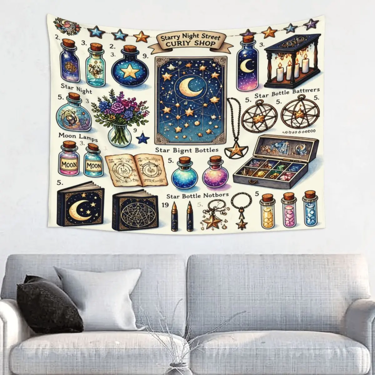 Tarot Cards Celestial Tapestry Wall Hanging Hippie Tapestries Wall Blanket Home Decor for Living Room Bedroom Yoga Mat