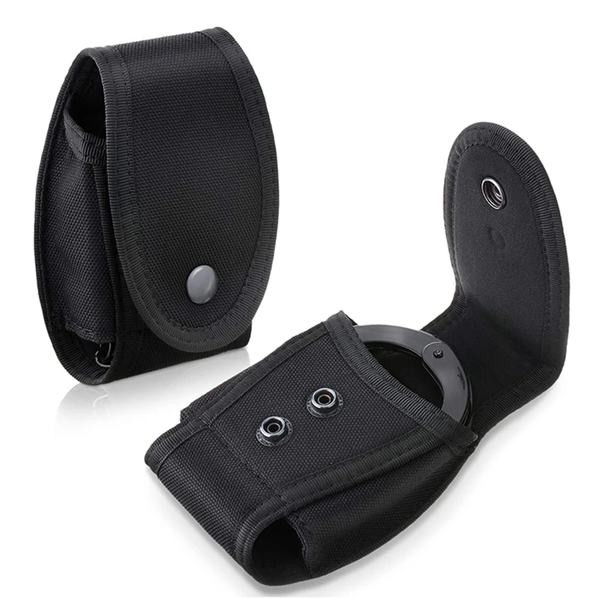 Tactical Molle Handcuff Holster Case Flap & Open Top Tactical Handcuff Pouch for Hinged & Chain Molle Single Pouch