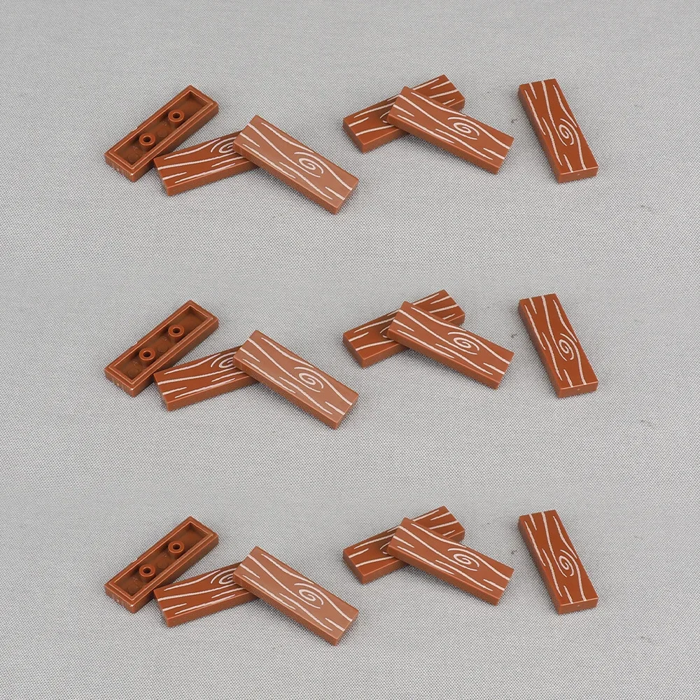 MOC 10PCS Holzmaserung 63864 Gedruckt Boden Muster Bausteine 2431 Passenden Kompatibel Zubehör DIY Spielzeug Kinder Kind geschenk