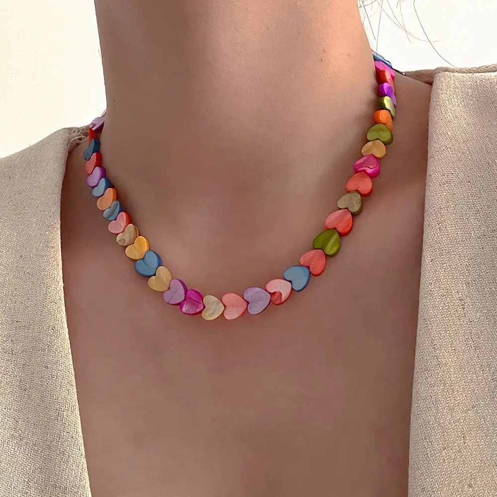 

Natural Shell Heart Star Choker Necklace for Women Gifts Trendy Jewelry Wholesale Luxury Beaded Necklaces Accessories