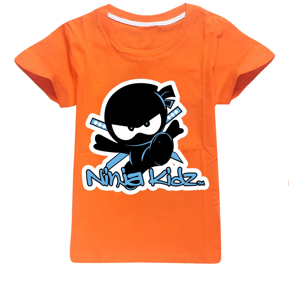 NINJA KIDZ Kids Clothes Summer Girls Casual Cotton Tops Boys Short-sleeved T-shirt Children Clothing 2-16Y