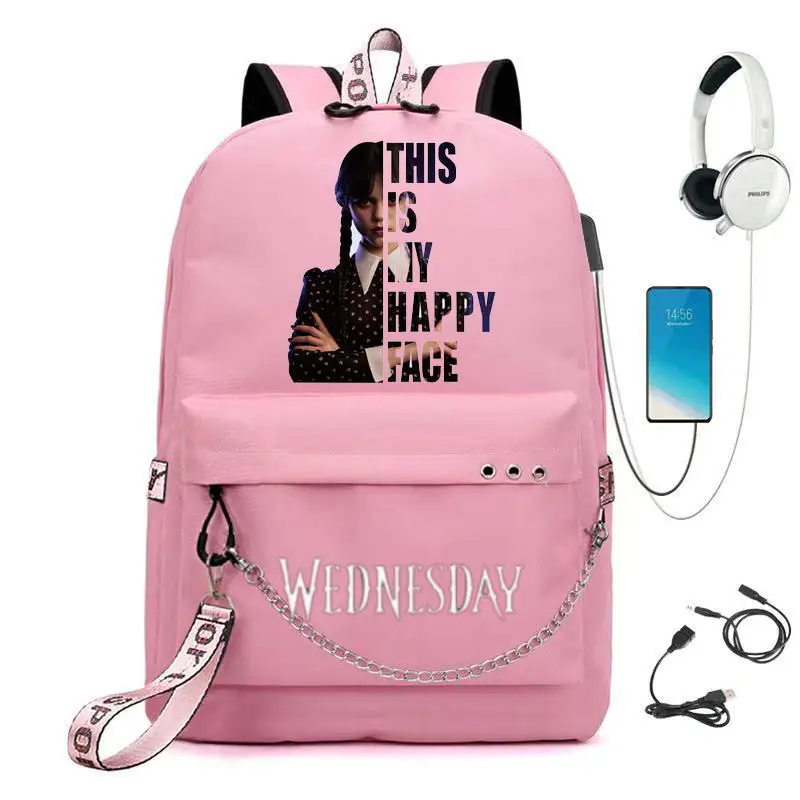 Wednesday Addams Backpack Children Anime School Bags Boy Girl Mochila Kids Cartoon Primary Bookbag Teens Laptop Backpack