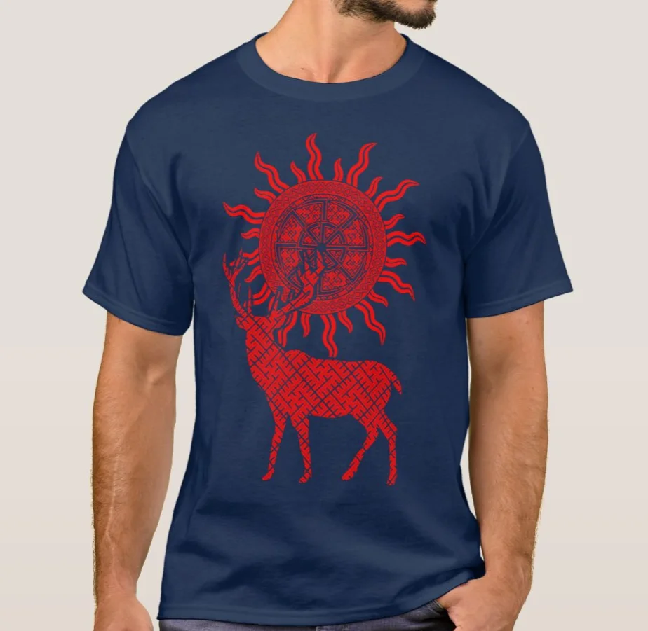 

Kolovrat Slavic Deity of Sun Traditional Slavic Patterns T-Shirt. Summer Cotton Short Sleeve O-Neck Mens T Shirt New S-3XL