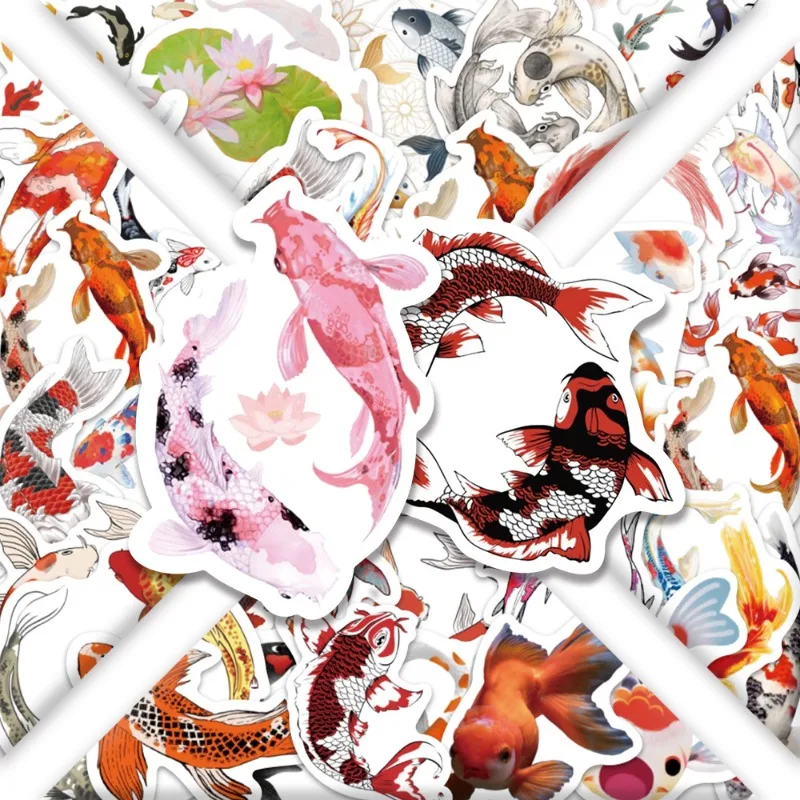 50 Stück Cartoon Persönlichkeit gebrochener Karpfen kreative Graffiti dekorative Aufkleber