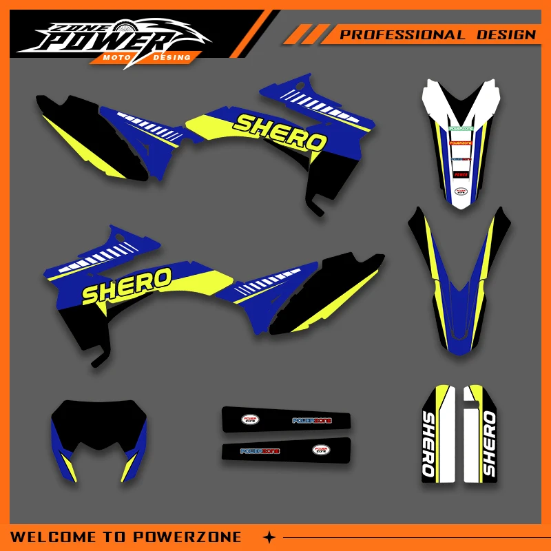 

POWERZONE мотокросс графический фон наклейки наборы наклеек для SHERCO 2012 2013 2014 2015 2016 SE250 300 индивидуальный номер 01
