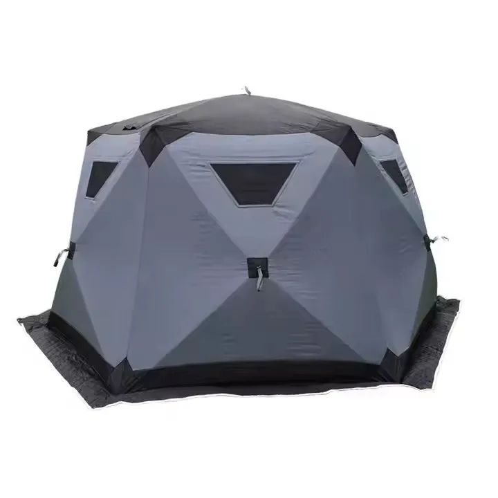 Extra Large Pop up Hexagonal Thickening Instlated 5-6 People Hiking Sauna Ice Fishing Tent