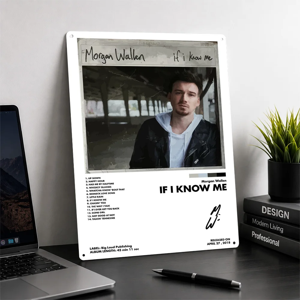 Morgan Wallen If I Know Me Poster Retro 3D Printed Metal Signs Customized Wall Hanging Gift for Decor Room Tin Sign Wand Deko