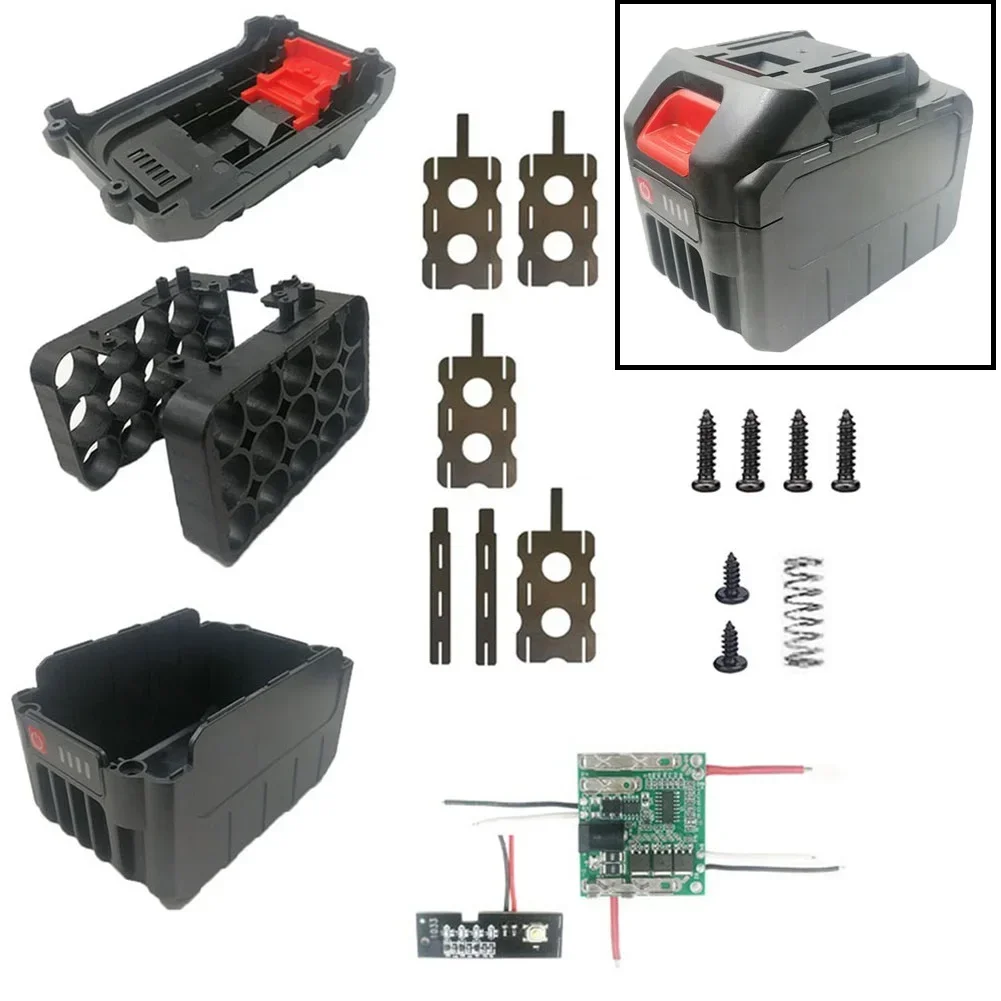 

1set 15-Hole Battery Case For Makita PCB Charging Protection Circuit Board 18V Lithium Battery Plastic Case Power Tool Accessory