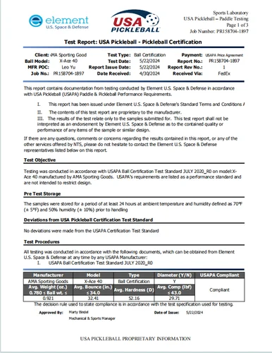 Imagen 2 del producto AMA Sport X-ACE Pickleballs 40 agujeros duraderos pelotas de Pickleball para exteriores resistentes a grietas bolas de una pieza 100% pop-óptico amarillo