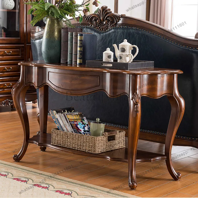 

Solid wood entrance table European light luxury entrance table decorative case table