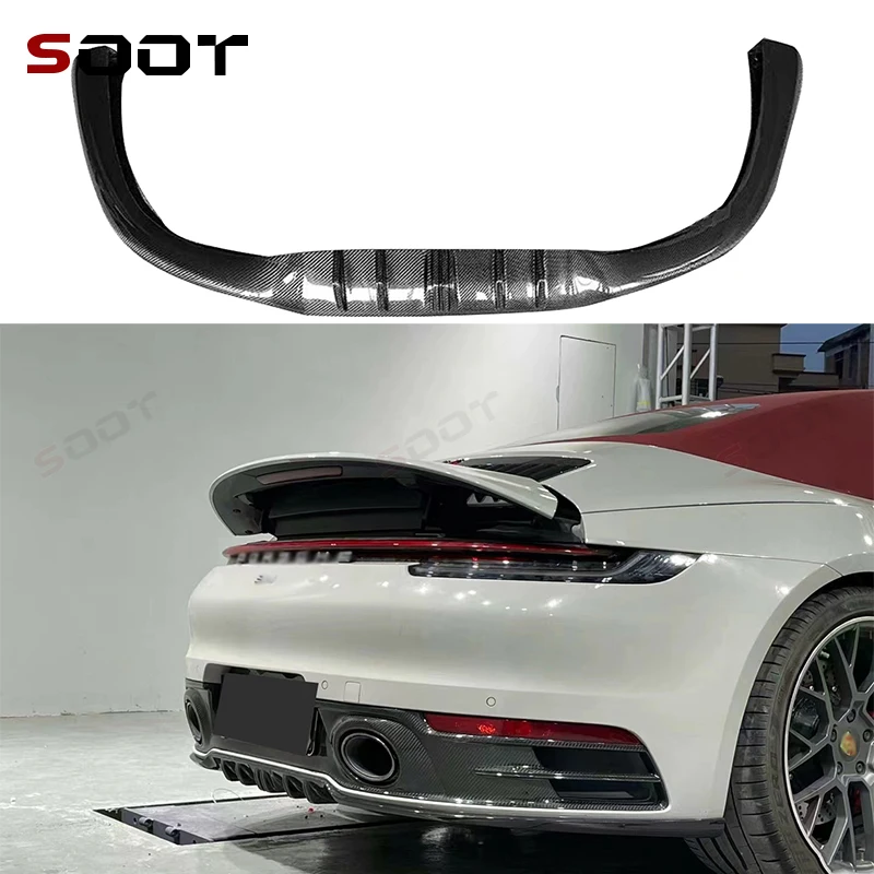 

For Porsche 911 992 2019-2023 Carbon Fiber Car Rear Bumper Lip Diffuser Spoiler Parts Front lip Auto Parts T style