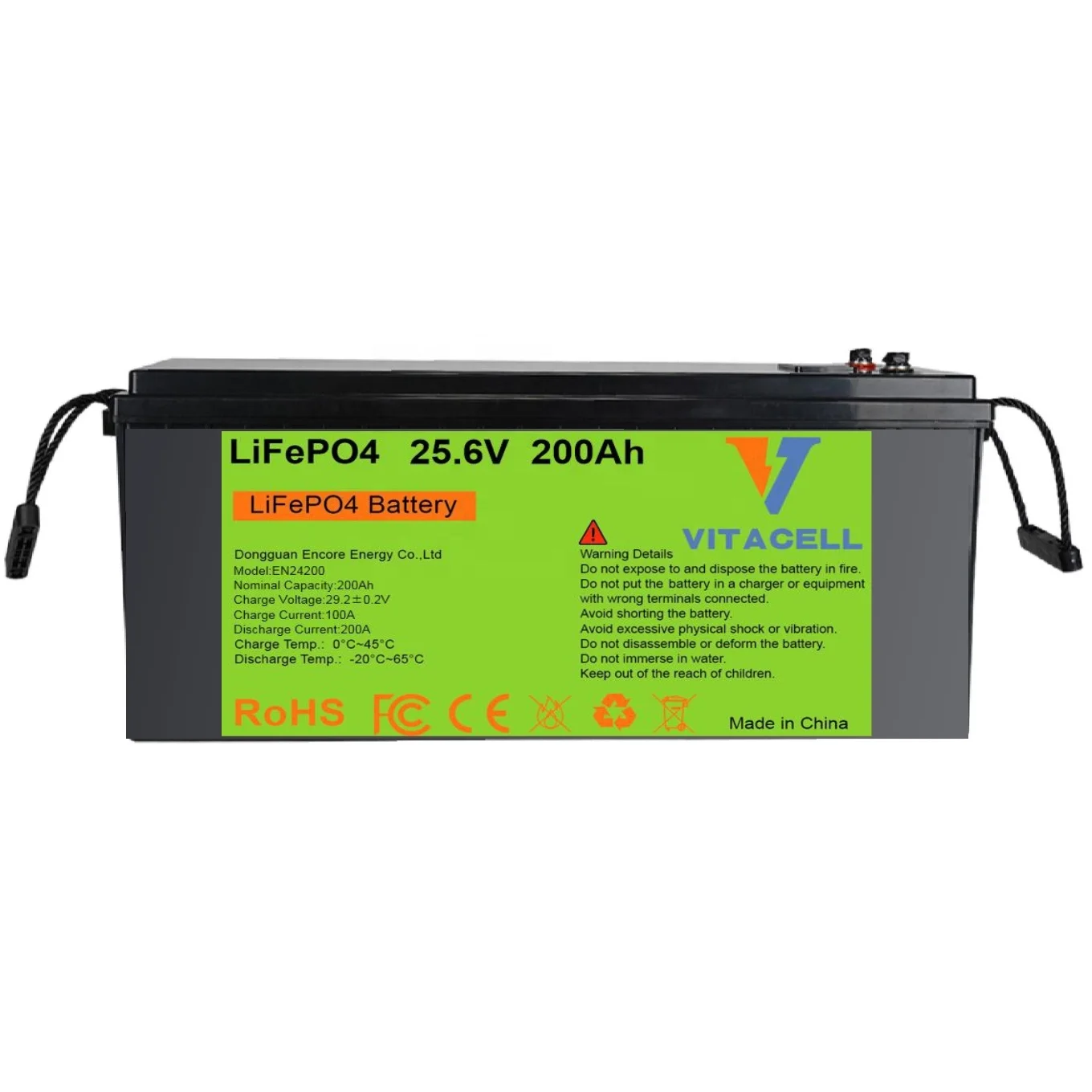 Encoreサプライヤー 24V 200Ahリチウムイオンバッテリーパック LFP Lifepo4バッテリー 12V 48V 100Ah 300Ah RV車 ゴルフカート 太陽光発電用