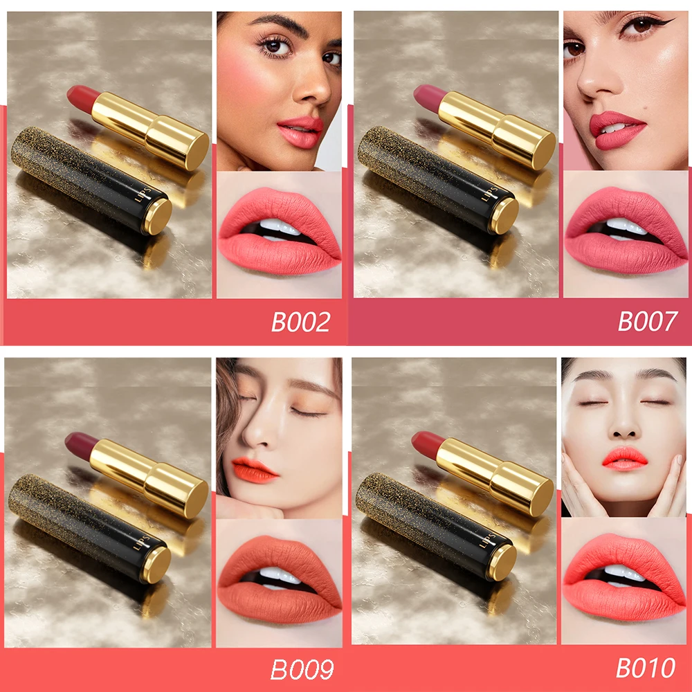 Korea Matte Pink Nude Dropshipping Vegan Waterproof Kissproof Ultra Matte Lipstick Peach