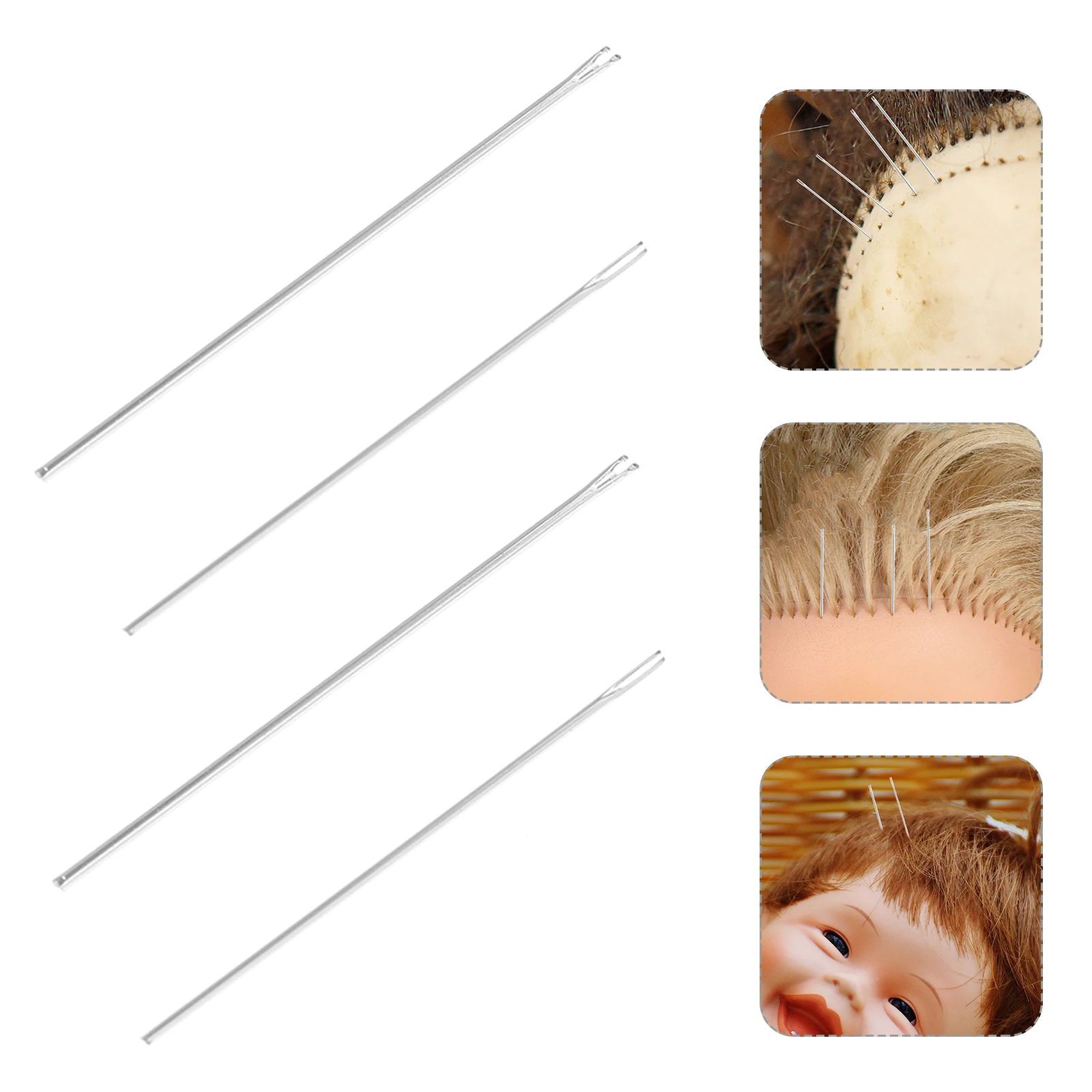 10 Uds agujas para enraizar el cabello-0,6 y 0,8mm, herramienta de fabricación DIY, suministros para el cabello, accesorio para manualidades, 1 unidad de cantidad mínima de pedido, accesorio de costura