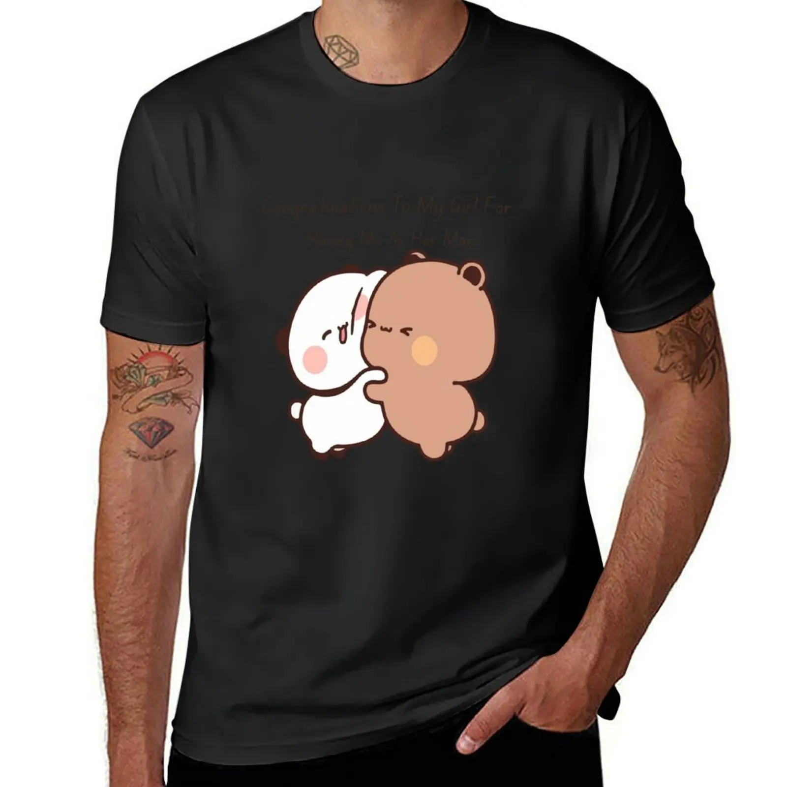Congratulations To My Girl For Having Me As Her Man Bubu Dudu Panda And Brownie Bear Couple 2024 T-Shirt plain mens clothes