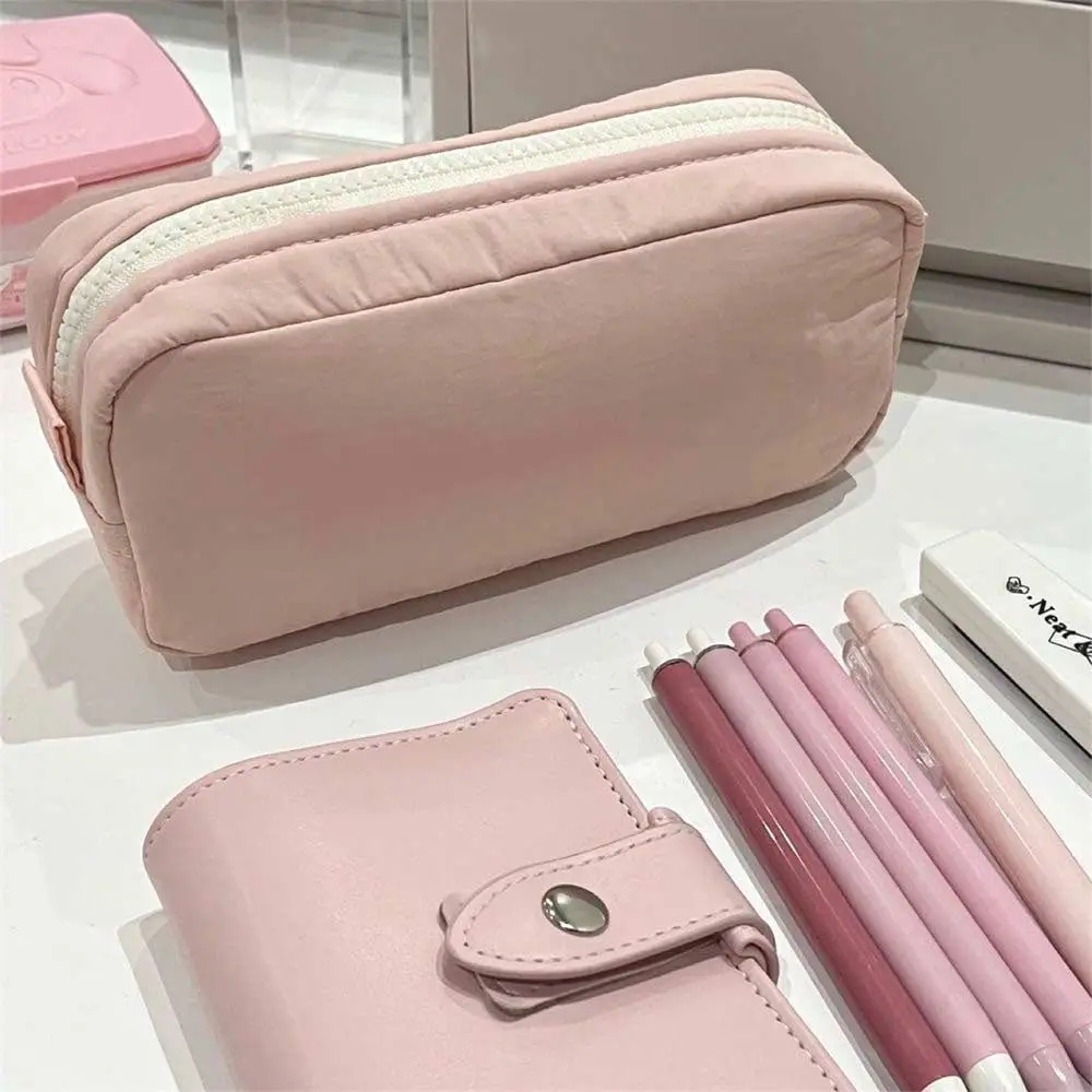 Hohe Qualität Einfachheit Einfarbig Stift Tasche Zipper Design Große Kapazität Bleistift Fall Tragbare Schreibwaren Veranstalter Schule Büro